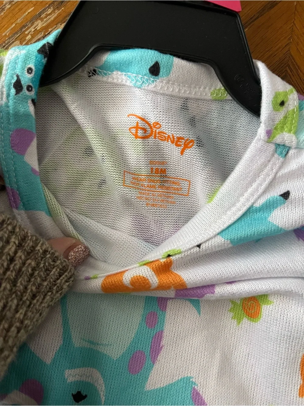 Monster inc Pajama Set  - White with Green & Teal